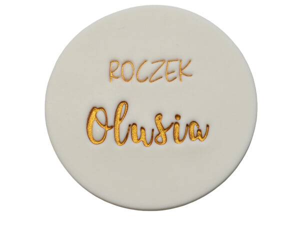 TABLICZKA PERSONALIZOWANA OKRĄGŁA - BIAŁA