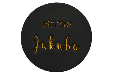 TABLICZKA PERSONALIZOWANA OKRĄGŁA - CZARNA