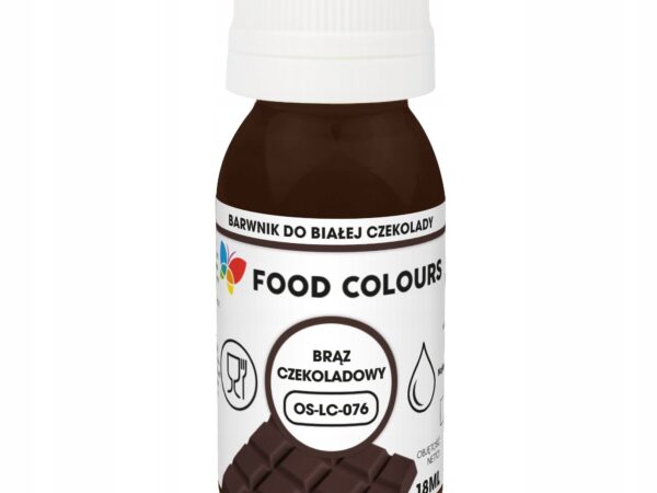 Barwnik do mas tłustych Chocolate Brown czekoladowy brąz Food Colours 18 ml