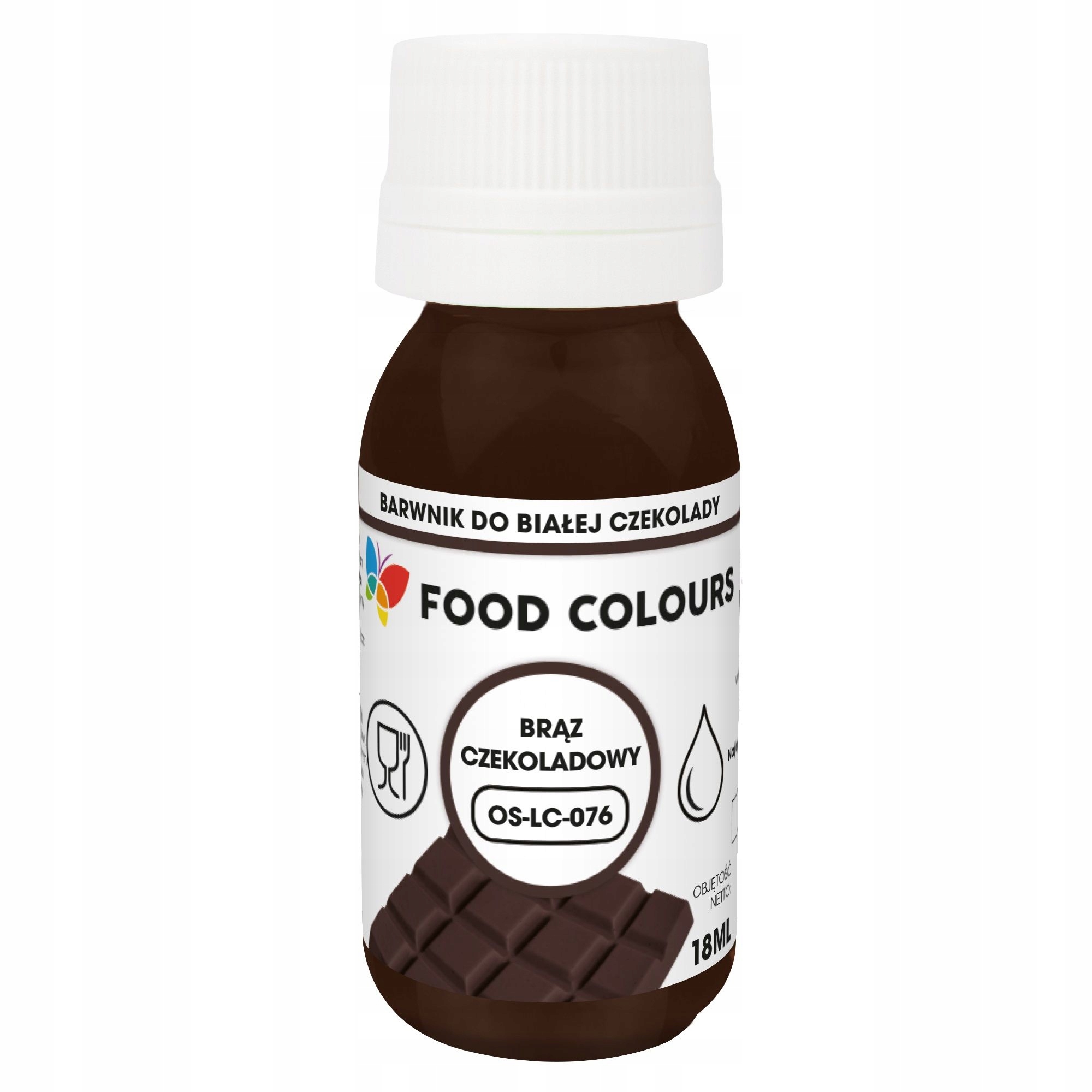 Barwnik do mas tłustych Chocolate Brown czekoladowy brąz Food Colours 18 ml