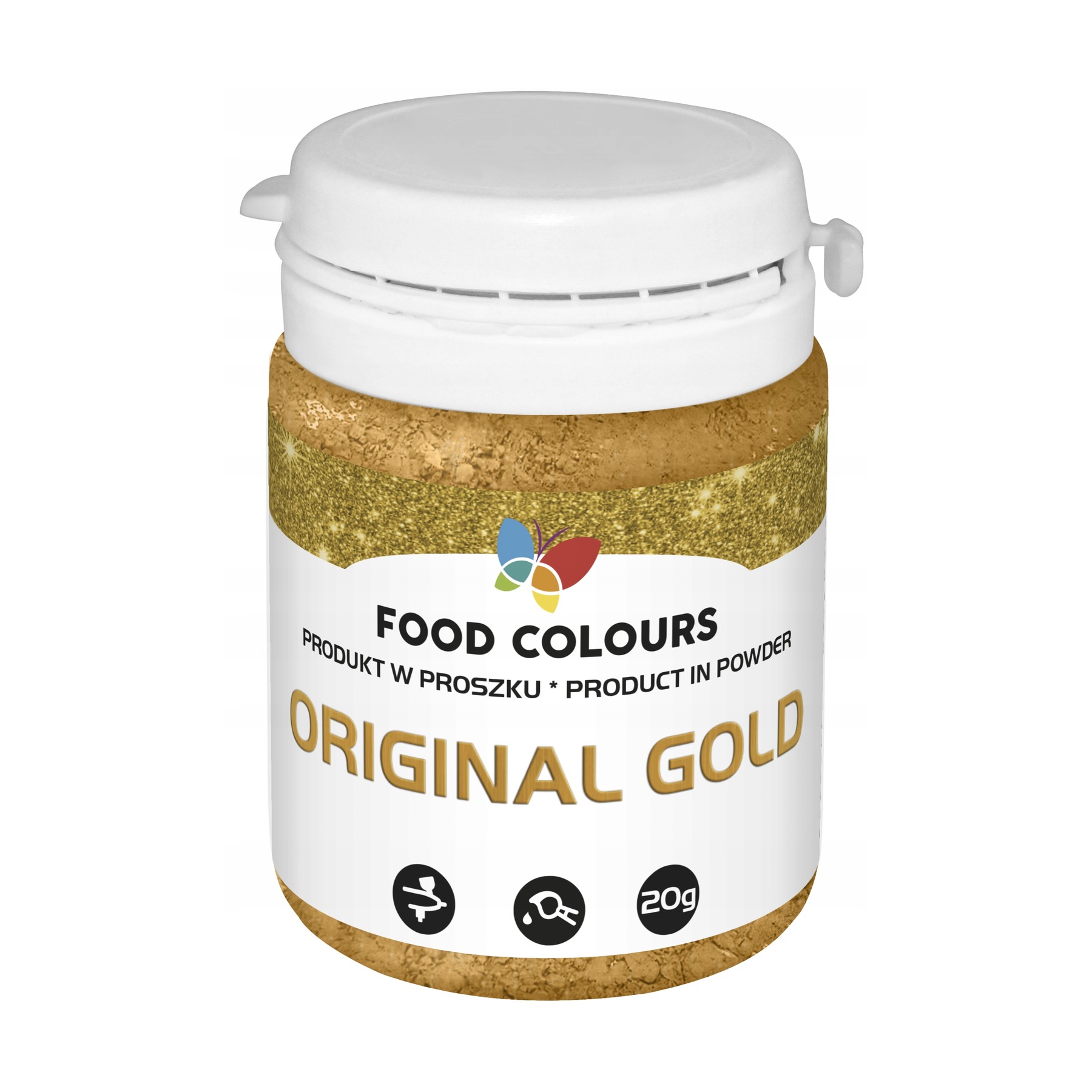 Złoty pyłek spożywczy Original Gold 20g brokat do tortów Food Colours