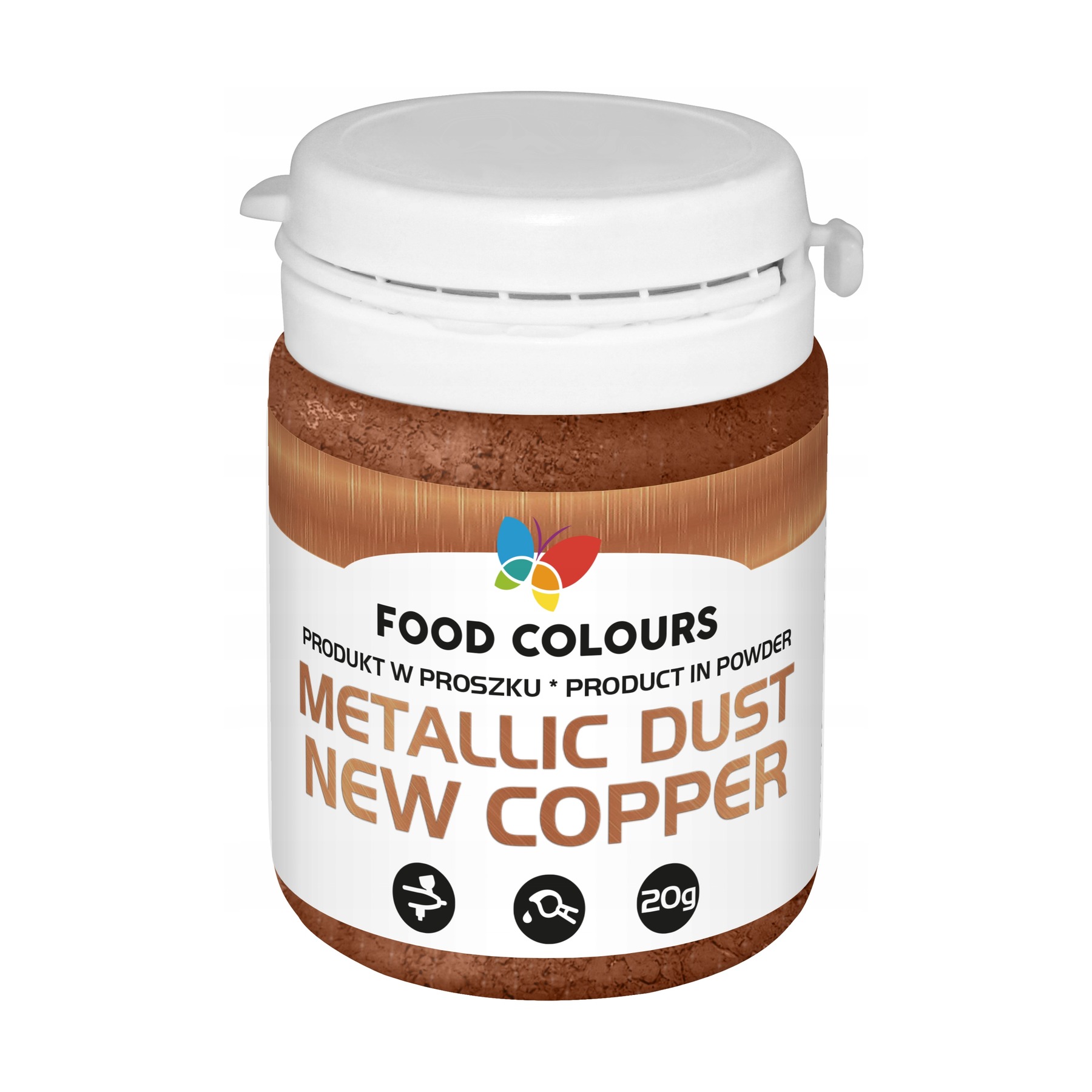 Miedziany złoty pyłek spożywczy Metallic Dust Copper 20g Food Colours