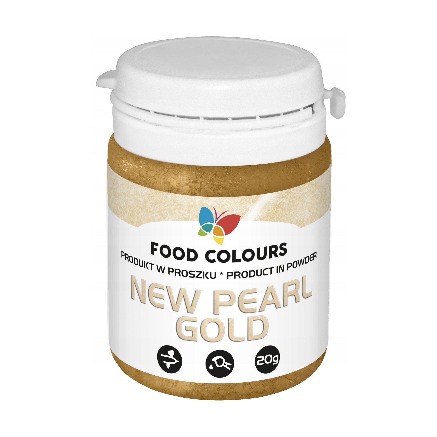 Perłowe złoto pyłek spożywczy do tortów Pearl Gold 20g Food Colours