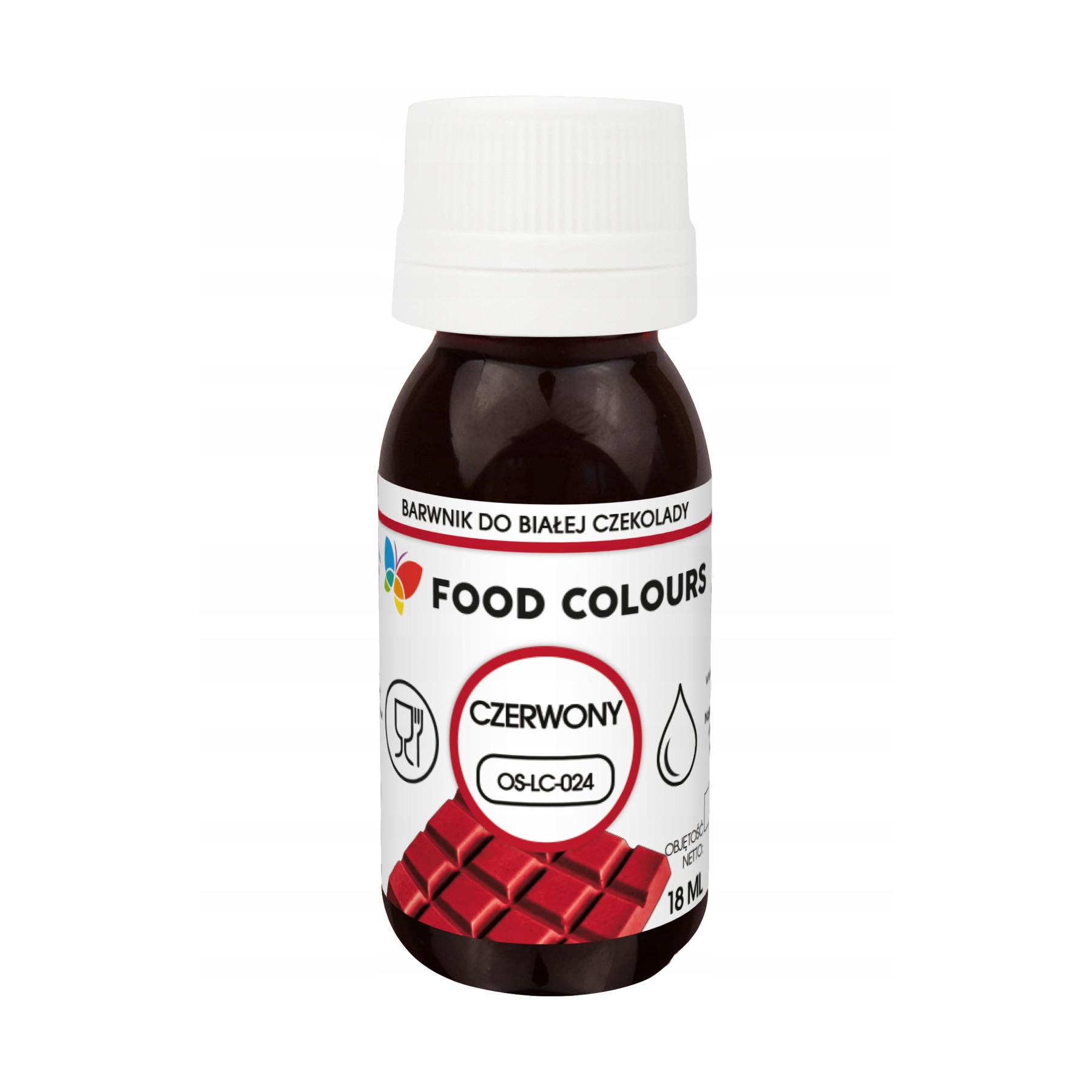 Barwnik spożywczy do mas tłustych Red czerwony Food Colours 18ml