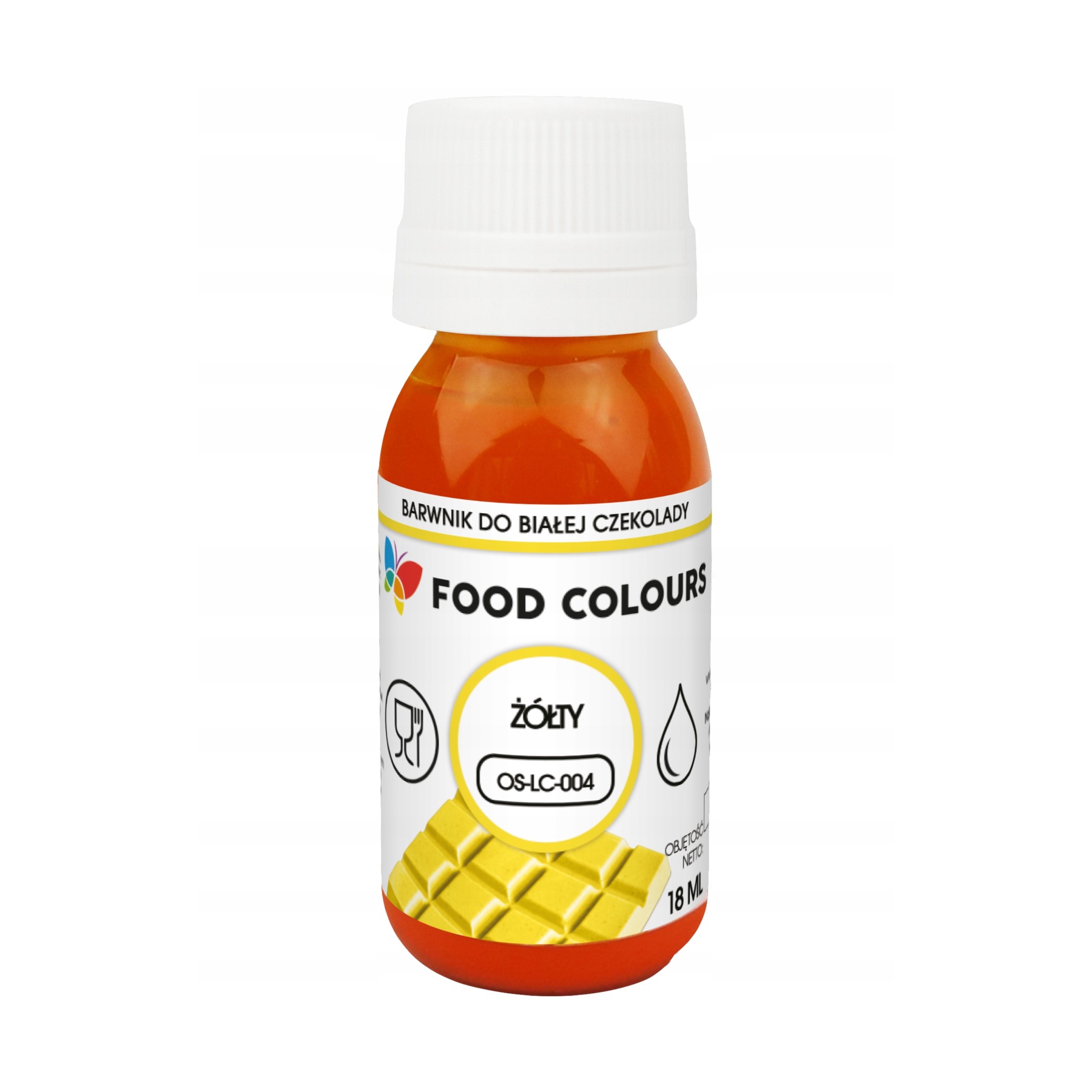 Barwnik spożywczy do mas tłustych Yellow żółty Food Colours 18ml