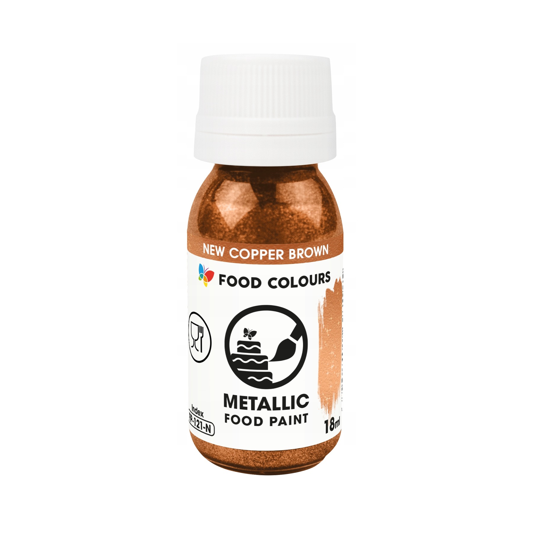 Farbka metaliczna spożywcza Copper Brown miedziana Food Colours 18ml