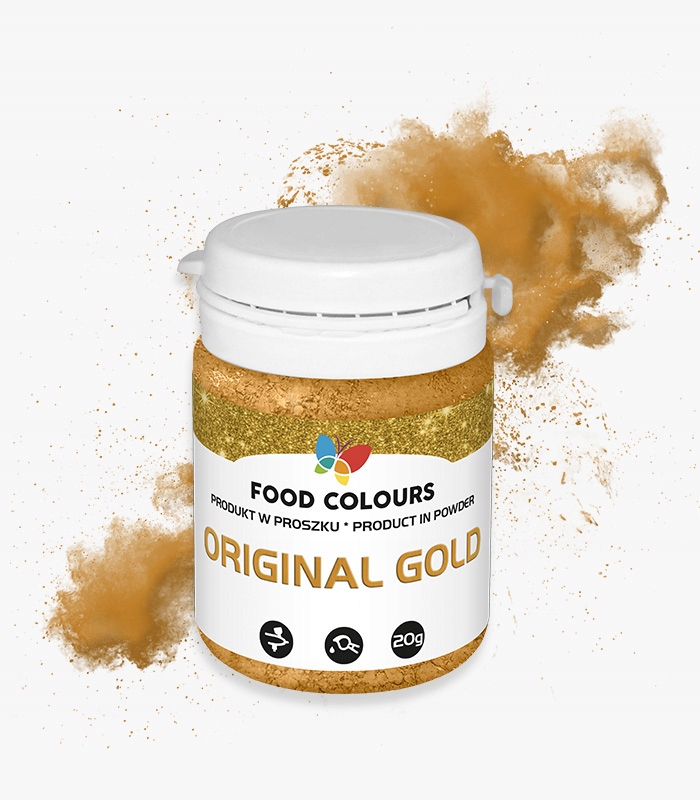 Złoty pyłek spożywczy Original Gold 20g brokat do tortów Food Colours