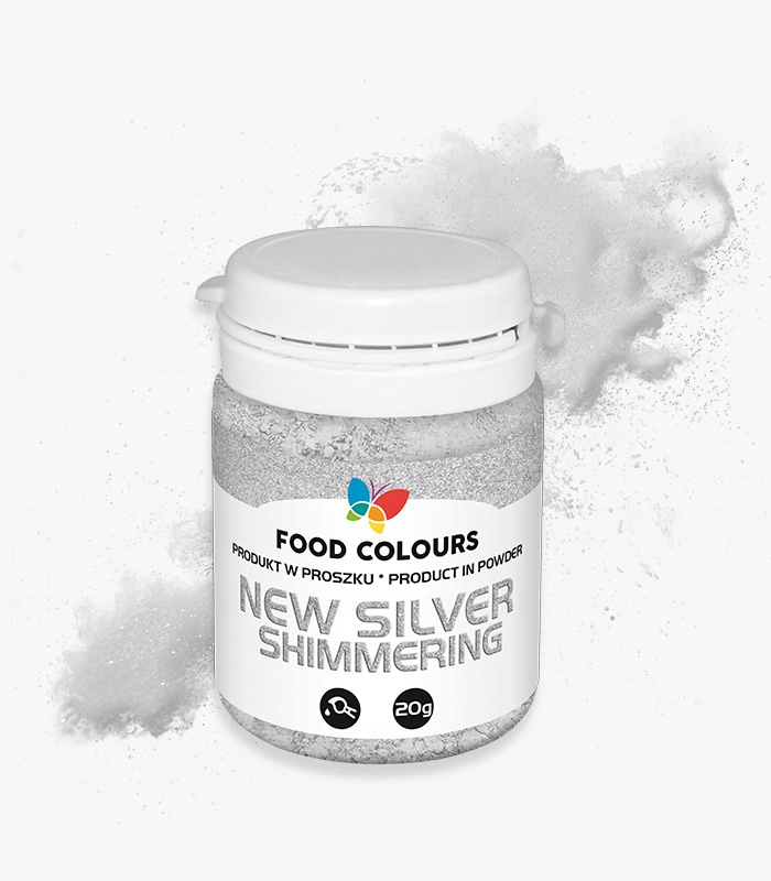 Srebrny pyłek spożywczy Silver Shimmering 20g połysk Food Colours