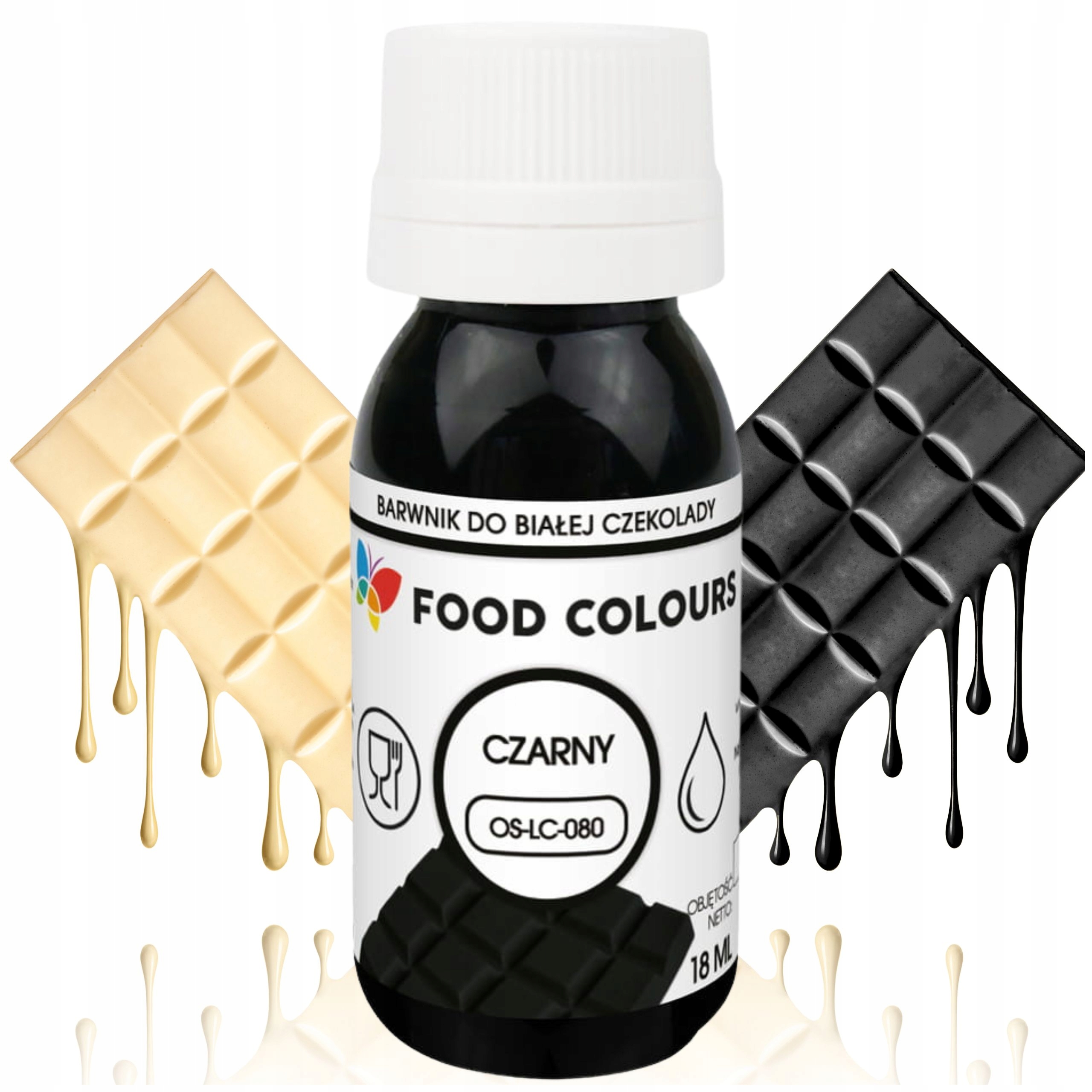 Barwnik spożywczy do mas tłustych Black czarny Food Colours 18 ml